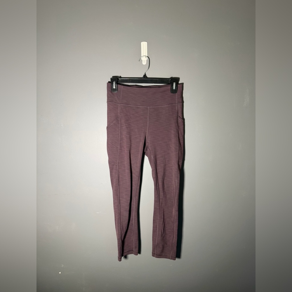 Lululemon Invigorate High-Rise Crop 23” Leggings Size 6 Heathered Black Currant - Picture 3 of 5